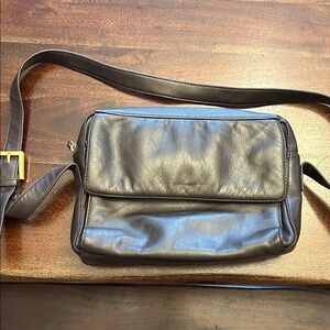 Giani Bernini Dark Brown Leather Crossbody Bag
